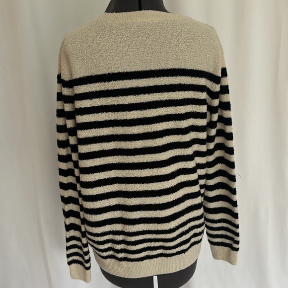 Vince Sweater Ivory & Black striped cuddly size Small - Picture 4 of 8